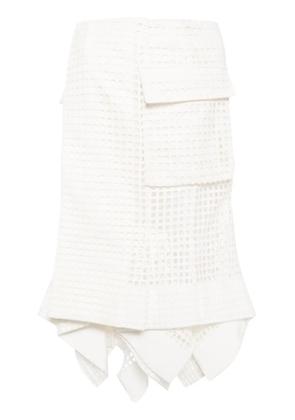 sacai handkerchief cotton midi skirt - White