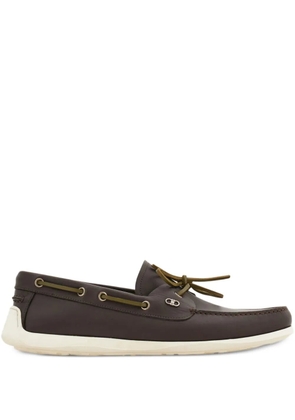 Ferragamo Gancini-plaque boat shoes - Brown