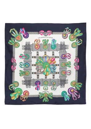 Hermès Pre-Owned embellished silk scarf - Blue