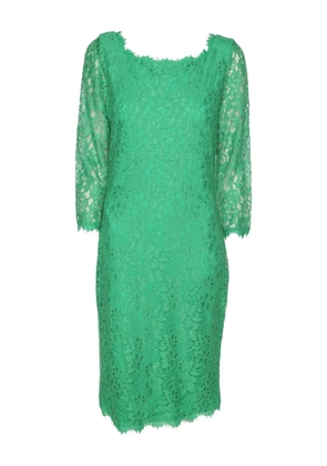 DVF Diane von Furstenberg lace full-sleeve midi dress - Green