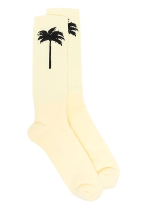 Palm Angels intarsia-knit ankle socks - Yellow