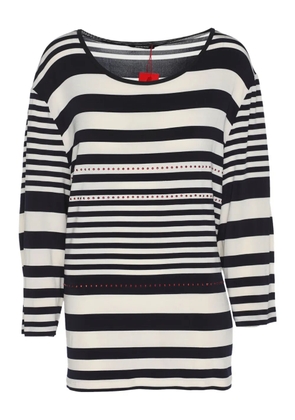 ELENA MIRO` stripe-pattern T-shirt - Black