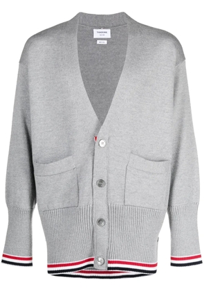 Thom Browne V-neck virgin-wool cardigan - Grey