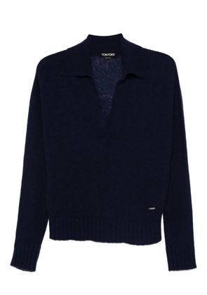 TOM FORD V-neck cashmere-silk blend sweater - Blue