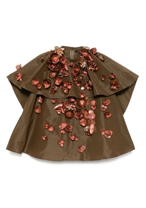 Biyan embellished taffeta blouse - Brown