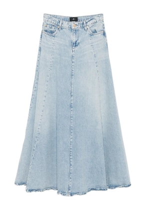 7 For All Mankind logo-patch denim maxi skirt - Blue