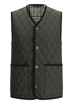 Burberry diamond-quilted gilet - Green