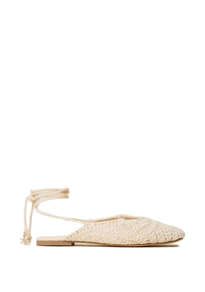 TWINSET crochet tie ballerinas - Neutrals