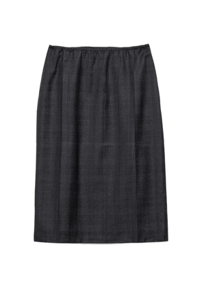 Prada checked wool midi-skirt - Grey