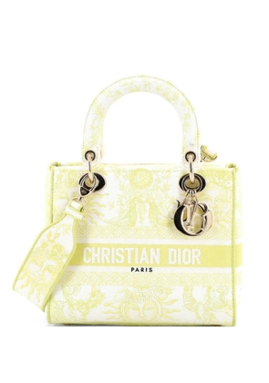 Christian Dior Pre-Owned Lady D-Lite Bag Embroidered Canvas Medium satchel - Yellow