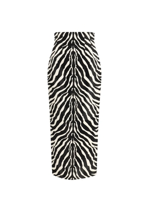 KHAITE Loxley zebra-print midi skirt - Black
