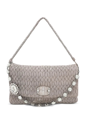 Miu Miu Pre-Owned matelassé crystal tote bag - Grey
