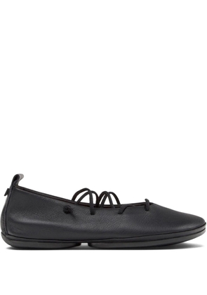 Camper lace-up leather flats - Black