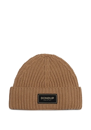 DONDUP logo-patch beanie hat - Neutrals