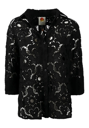 FARM Rio guipure-lace shirt - Black