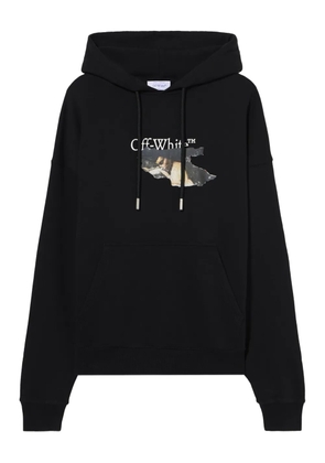Off-White logo-print hoodie - Black
