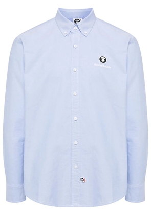 AAPE BY *A BATHING APE® logo-patch long-sleeved shirt - Blue