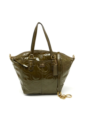 Coach Vintage patent-leather logo-embossed tote bag - Green