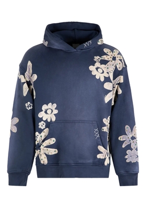 Alchemist floral-pattern embellished hoodie - Blue