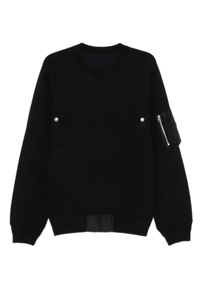 sacai button-fastening zip-pocket sweater - Black
