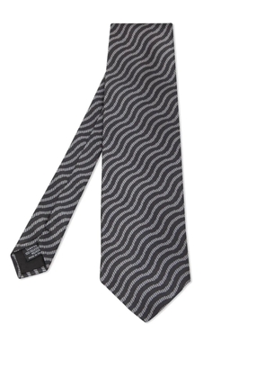 Emporio Armani Pre-Owned wave-motif tie - Black