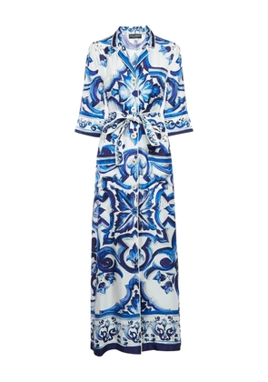 Dolce & Gabbana Pre-Owned printed silk dress - Blue