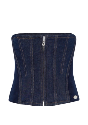 Jean Paul Gaultier denim zip corset top - Blue