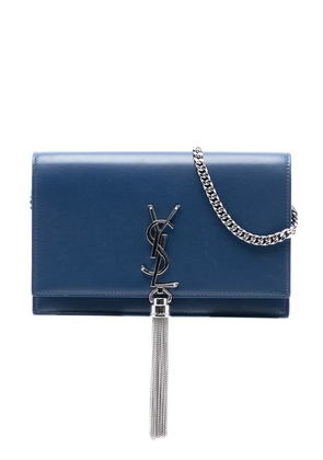 Saint Laurent Pre-Owned 2017 Smooth Calfskin Monogram Kate Tassel Wallet on Chain crossbody bag - Blue