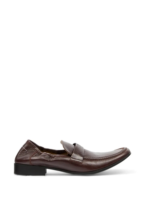 MM6 Maison Margiela Penny-strap leather loafers - Brown