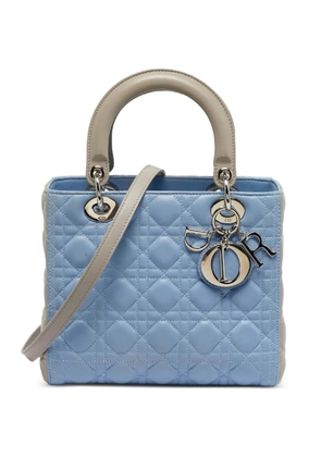 Christian Dior Pre-Owned 2014 Lady Dior leather medium tote bag - Blue