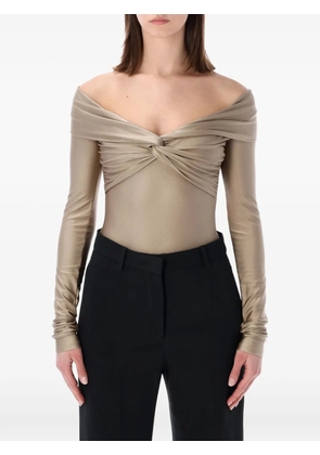 THE ANDAMANE long-sleeves knot bodysuit - Neutrals