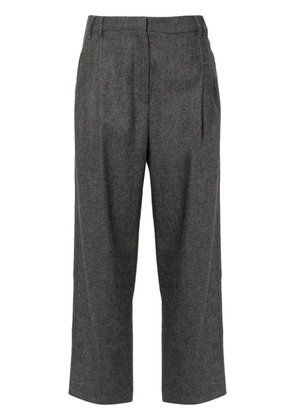 Brunello Cucinelli pleated felted straight trousers - Grey
