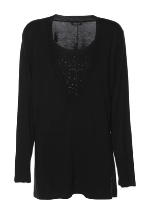 BASLER long-sleeve V-neck sweater - Black