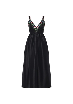 Celia B Selena floral-trim dress - Black