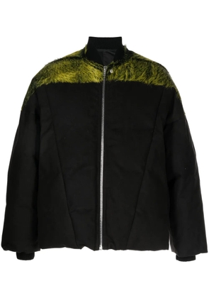 Rick Owens brushed-effect panelled padded jacket - Black