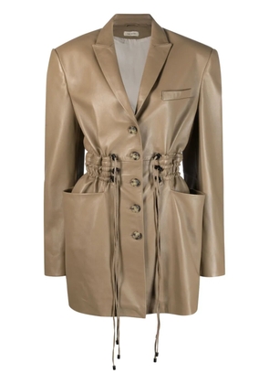 The Mannei Irbid leather blazer dress - Brown