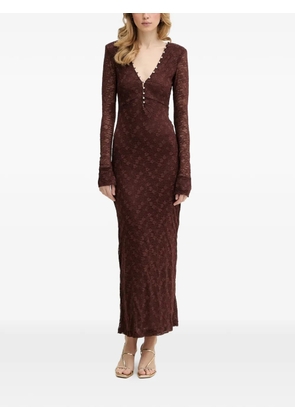 Bardot lace V-neck dress - Brown
