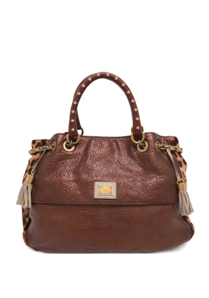 Dolce & Gabbana Pre-Owned tassel animal-print tote bag - Brown
