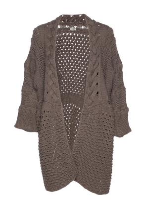Agnona knit oversized cardigan - Brown