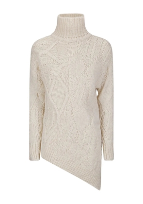 Stefano Mortari cable-knit high-neck sweater - White