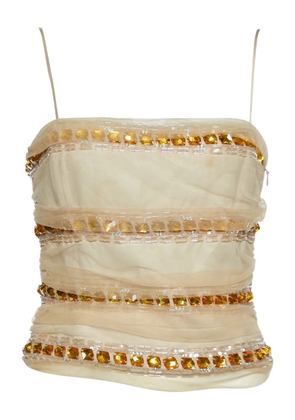 Emporio Armani Pre-Owned crystal-embellishment top - Neutrals