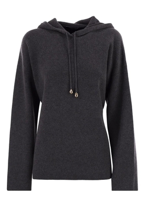 Fabiana Filippi ribbed hooded sweater - Grey