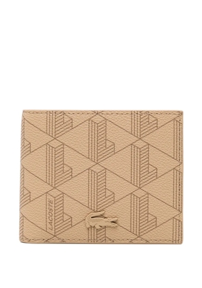 Lacoste small logo-patched monogram billfold - Neutrals