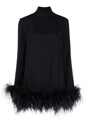 Taller Marmo Gina feather-trim mini dress - Black