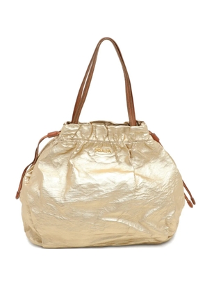 Prada Pre-Owned drawstring leather tote bag - Gold