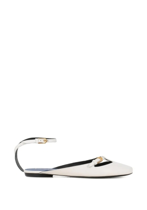 Lanvin buckle-strap flat pumps - White