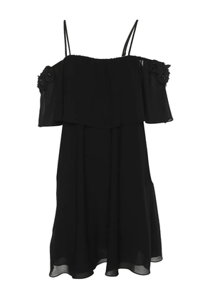 Badgley Mischka floral-appliqué top - Black