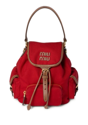 Miu Miu logo-lettering backpack - Red