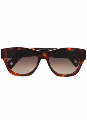 Lanvin tortoiseshell-effect logo-plaque sunglasses - Brown