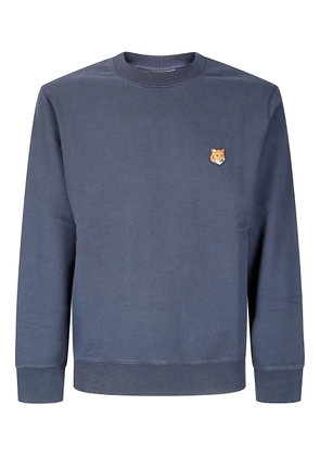 Maison Kitsuné Fox Head-motif cotton sweatshirt - Blue